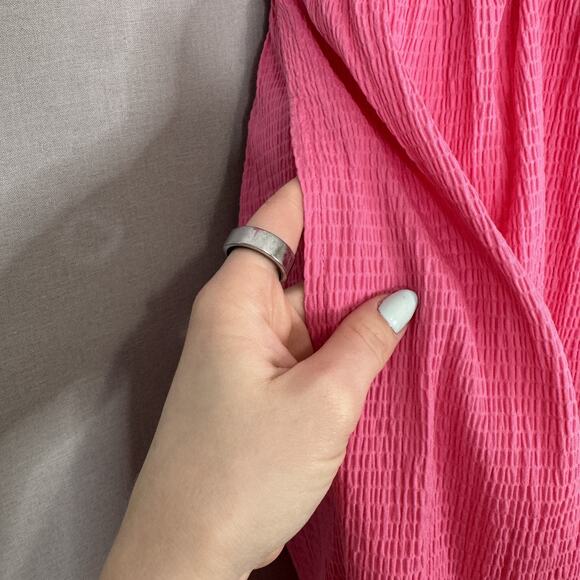 Mi Ami Francesca's Dress Womens Small Pink Ruffle Flutter Sleeve Open Back Prep - Picture 3 of 14